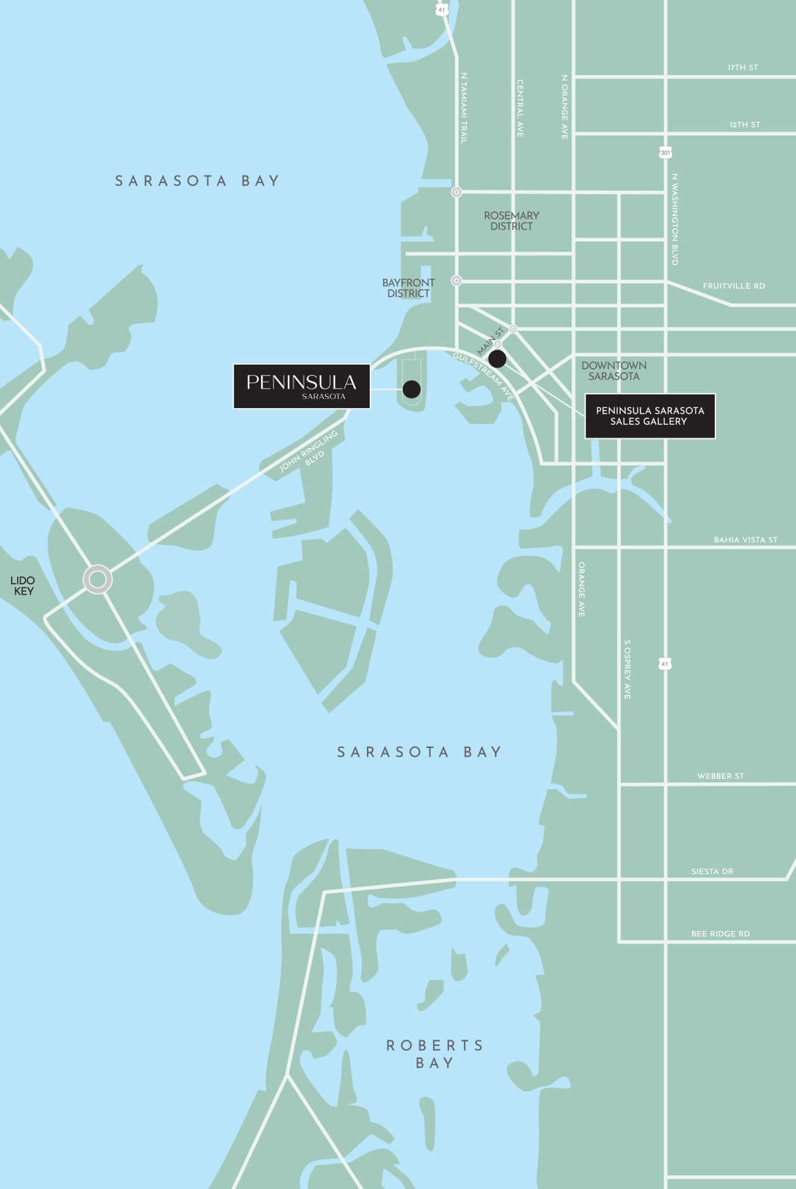 Peninsula Sarasota Location Map