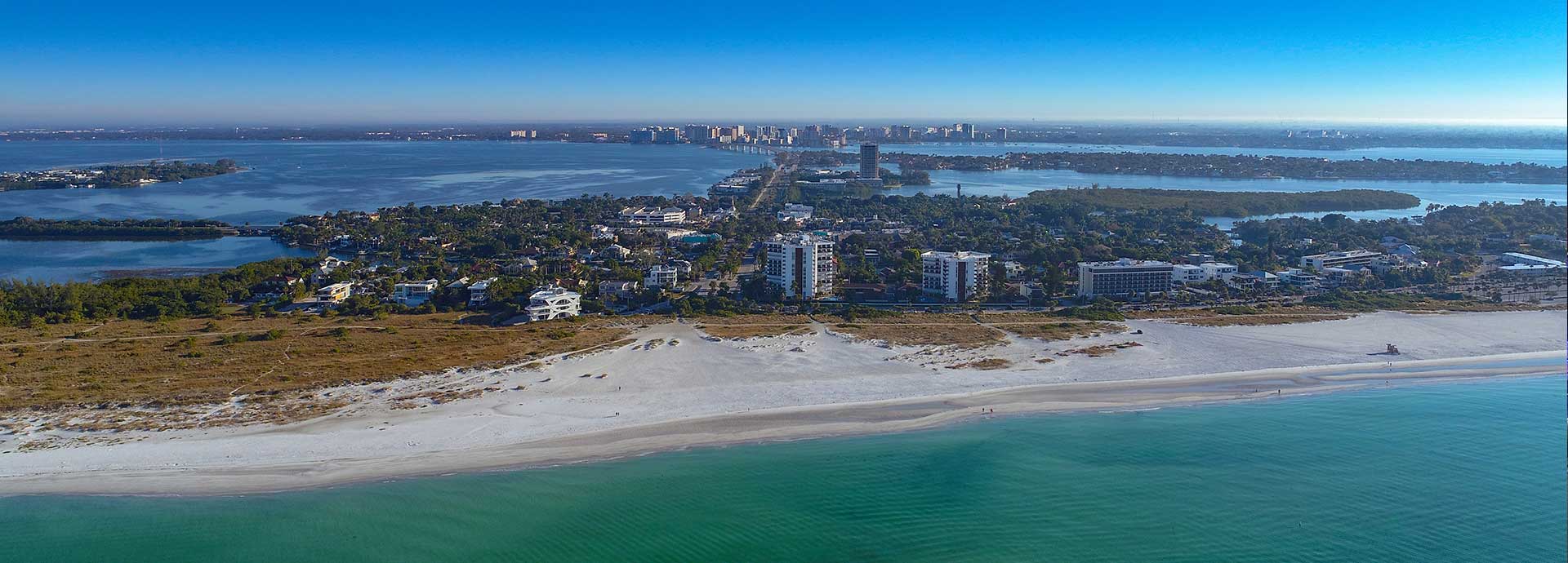 view from peninsula sarasota with intracoastal and downtown