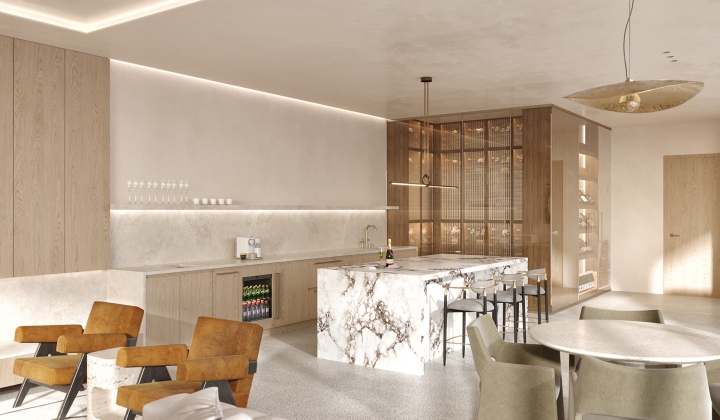 rendering of Peninsula Sarasota lounge