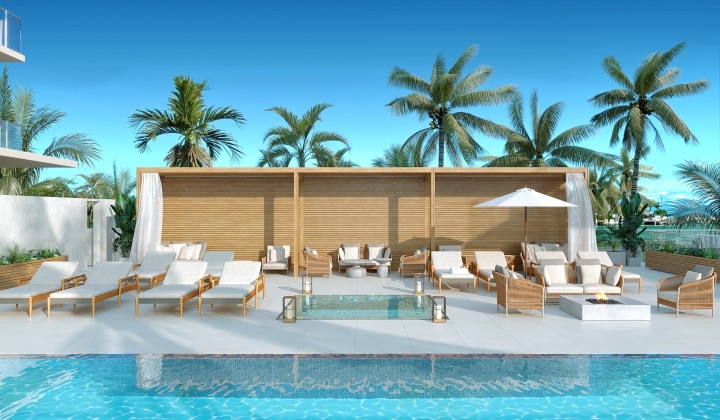 rendering of Peninsula Sarasota pool deck