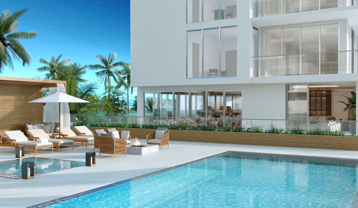 rendering of Peninsula Sarasota pool deck