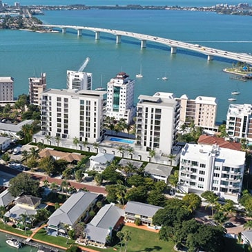 Aerial View of Peninsula Sarasota Skyline