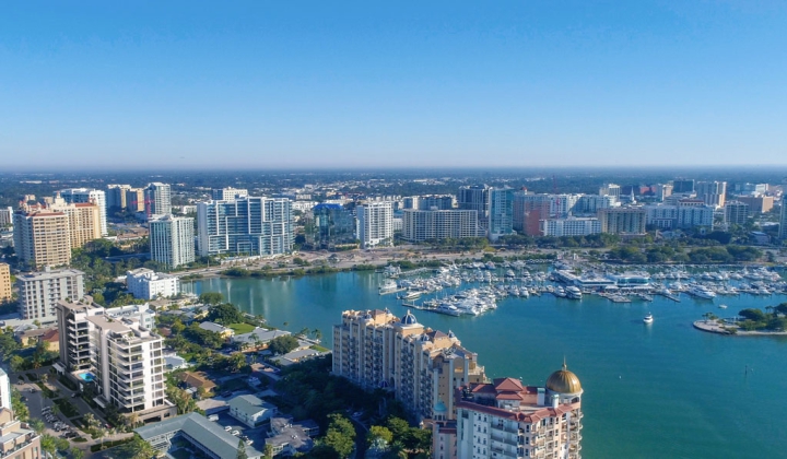 Peninsula Sarasota Aerial at an angle