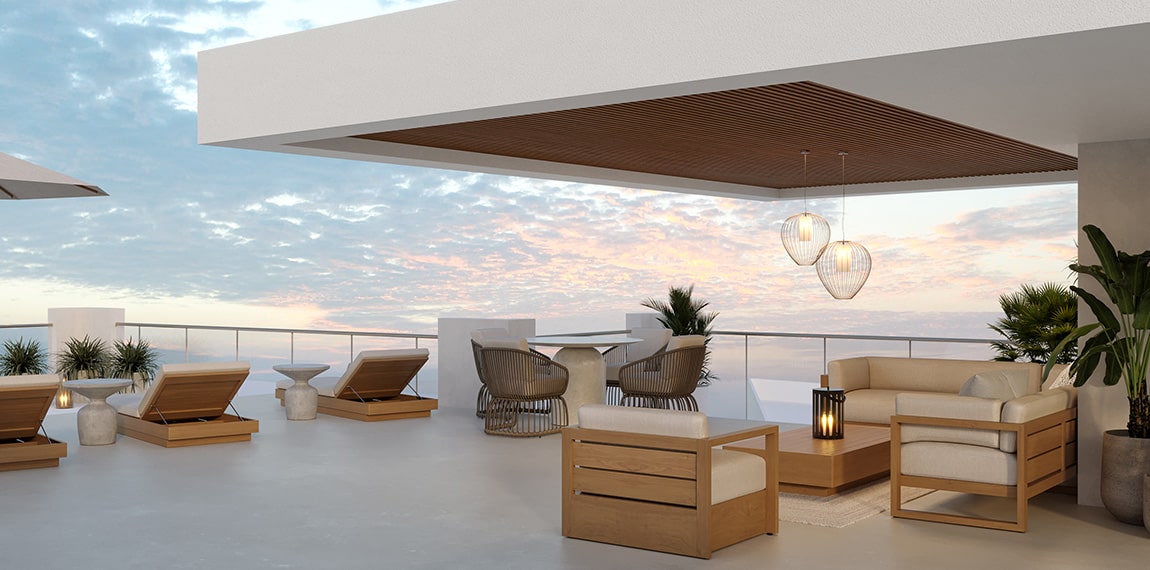 Sarasota condo rooftop residents lounge