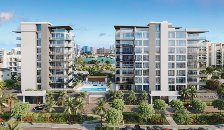 rendering of peninsula sarasota condo on Golden Gate Point