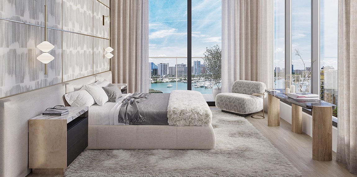 rendering of peninsula sarasota penthouse bedroom