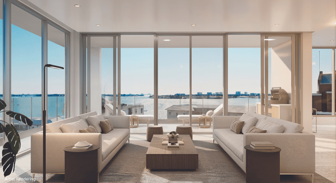 Peninsula Sarasota condominium great room rendering