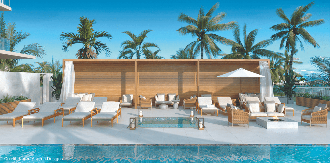 Pool rendering for Peninsula Sarasota condominium