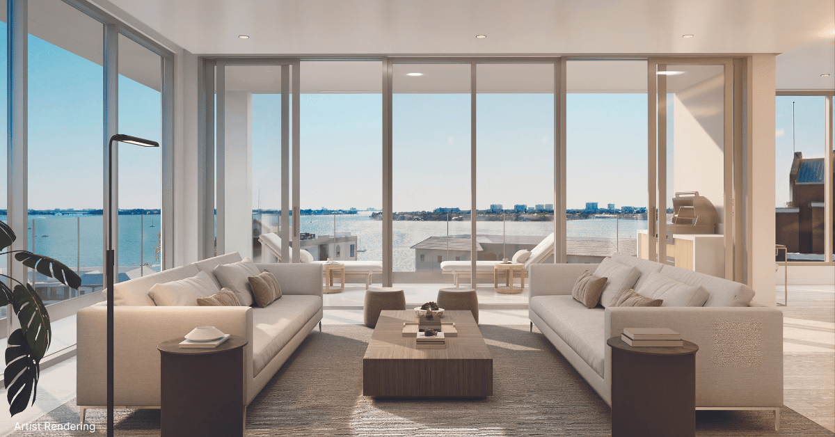 Great Room rendering at Peninsula Sarasota Condominium